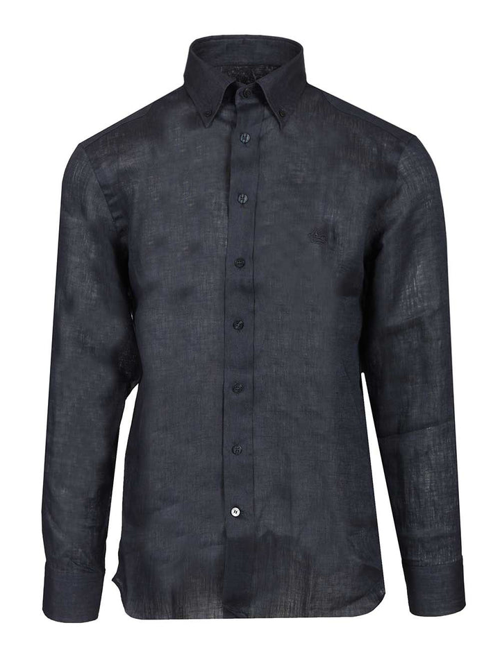 Etro Tailored Linen Shirt Shirts - Blu | b824a2683ca061831e9c84aaaac52956b5ea358b