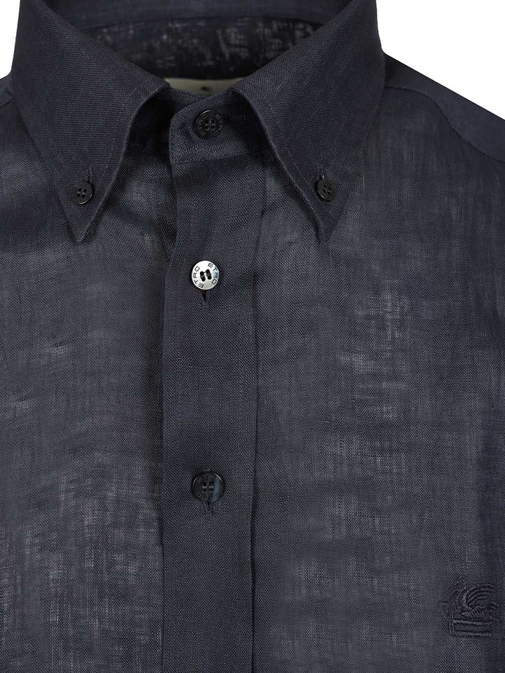 Etro Tailored Linen Shirt Shirts - Blu | 385255bc9c261538a5bd7282f2f91e4a938cc39f