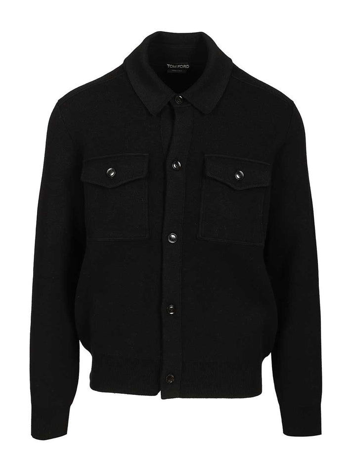 Tom Ford Wool And Cashmere Overshirt Knitwear - Nero | f7e5b8d453435c95cb404f50b7535703f0bf2ef3