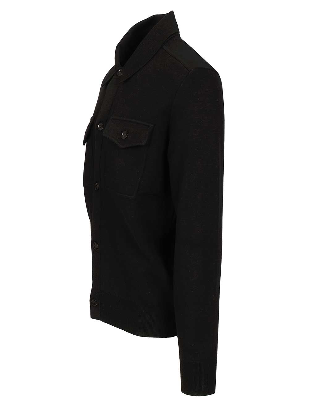 Tom Ford Wool And Cashmere Overshirt Knitwear - Nero | 7b7b2bf2fbbcea61cc1c0c0f31b60873ac6a6c2f