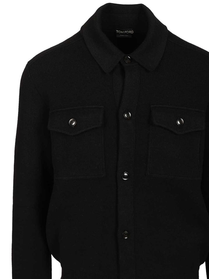 Tom Ford Wool And Cashmere Overshirt Knitwear - Nero | 58e389876fe92089ebdc4fd58fb085e9202c14b3