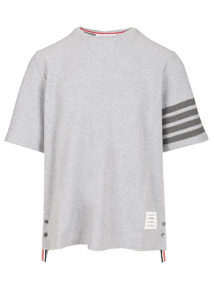 Thom Browne Short-Sleeved Cotton T-Shirt - Grey | 60681b4f36ece71bbaeed94ecdbe3d0856ce71fd