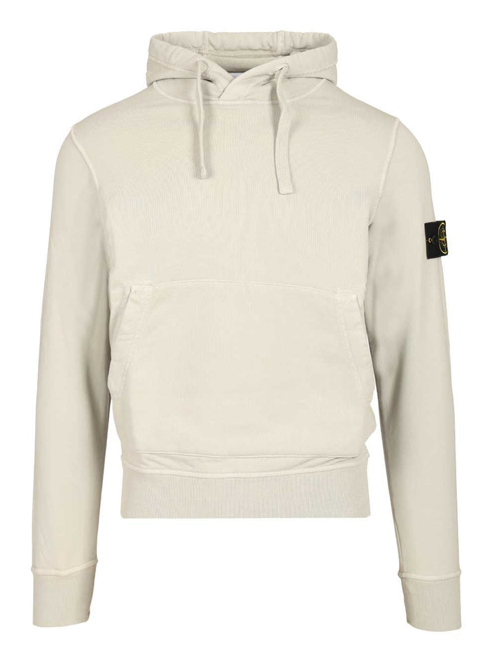 Stone Island Organic Cotton Hooded Sweatshirt Sweatshirts - Grey | 9c415f18966c72bace3860411ff449d86cdb40d6