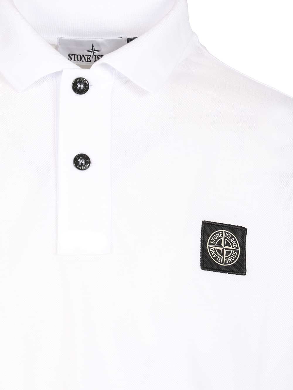 Stone Island Ss Polo 95% Organic Cotton / 5% Elastane Piqué Polo shirt - Bianco | 71d4354eaab04df13b185338594634d15201369d