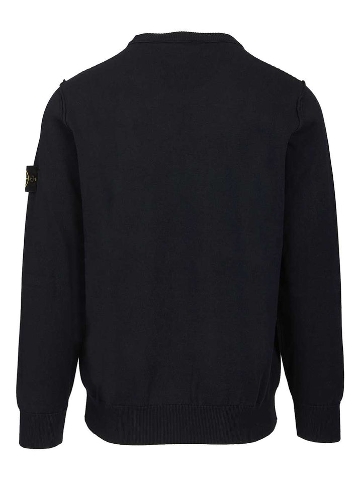 Stone Island Crew Neck Soft Organic Cotton Knitwear - Blu | 955ffaf2df63ab30a9928016cb4d827e3638bb91