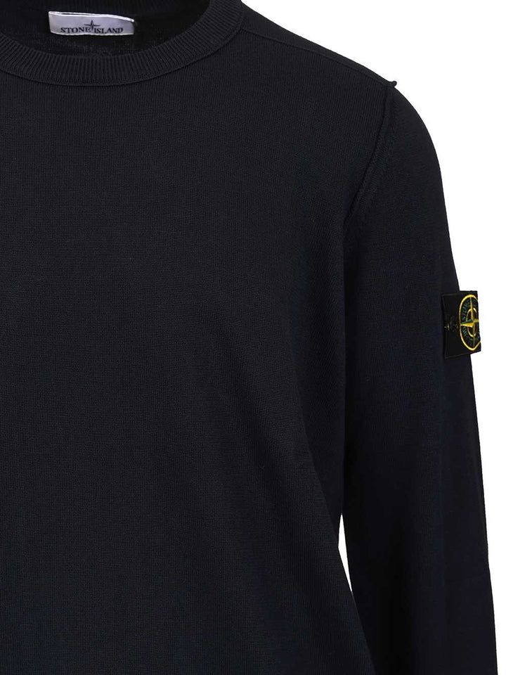 Stone Island Crew Neck Soft Organic Cotton Knitwear - Blu | 1b5c807b9c6f7595a9a832203e94427c7350c93d