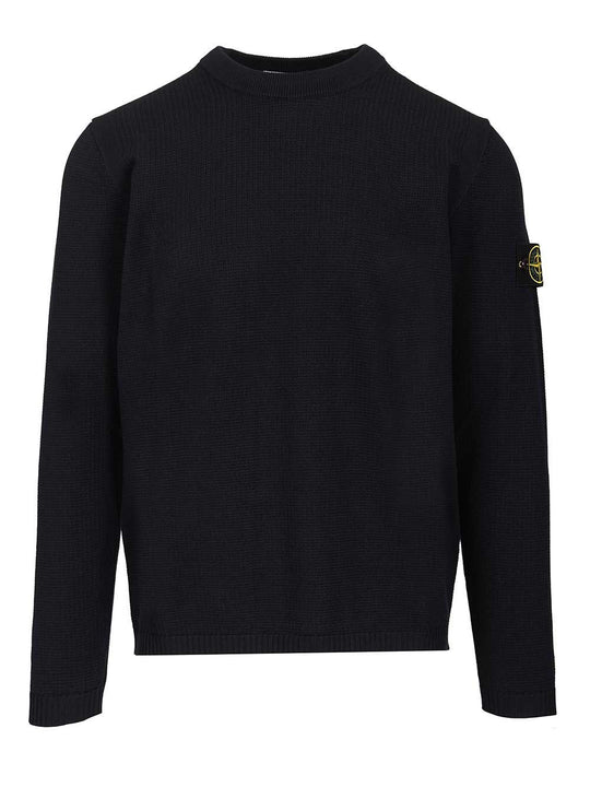 Micro-Stitch Cotton Sweater Knitwear Blu