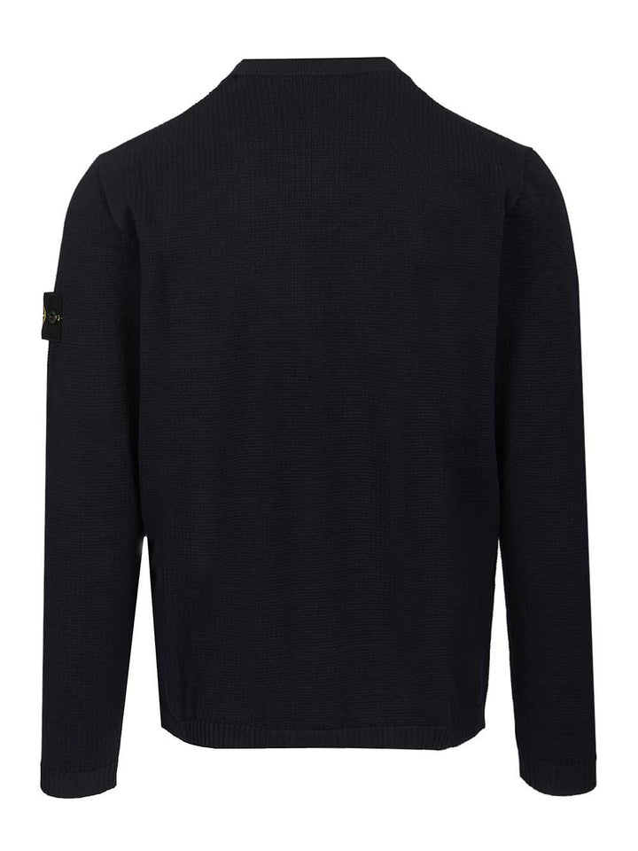 Stone Island Micro-Stitch Cotton Sweater Knitwear - Blu | 2ac9f861213008bdce757d84b8f207098583b30c