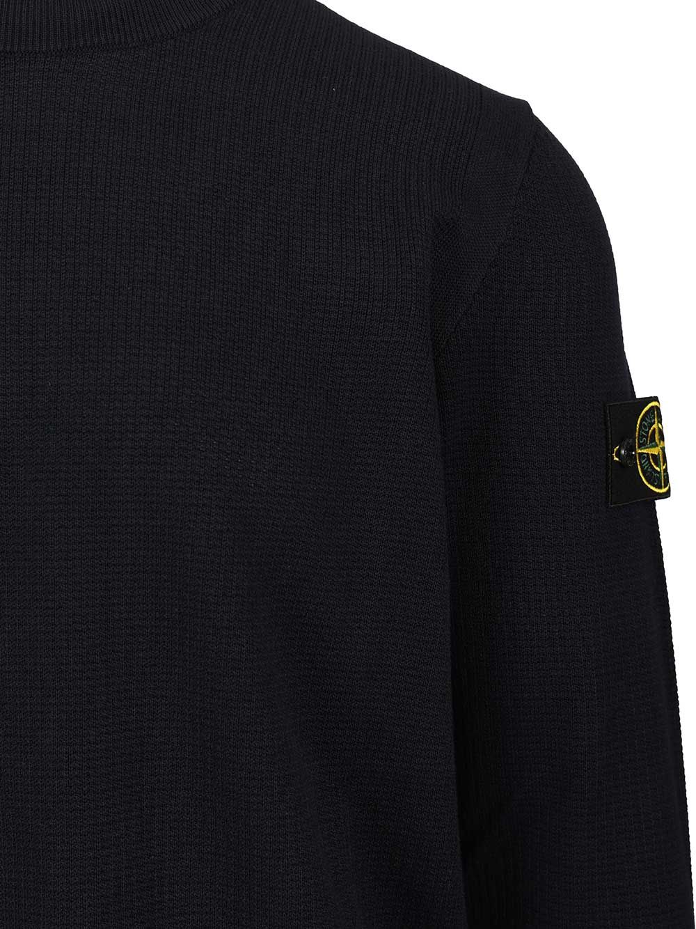Stone Island Micro-Stitch Cotton Sweater Knitwear - Blu | 7a370b8744015d15c3d47cfd184b9269b864f490