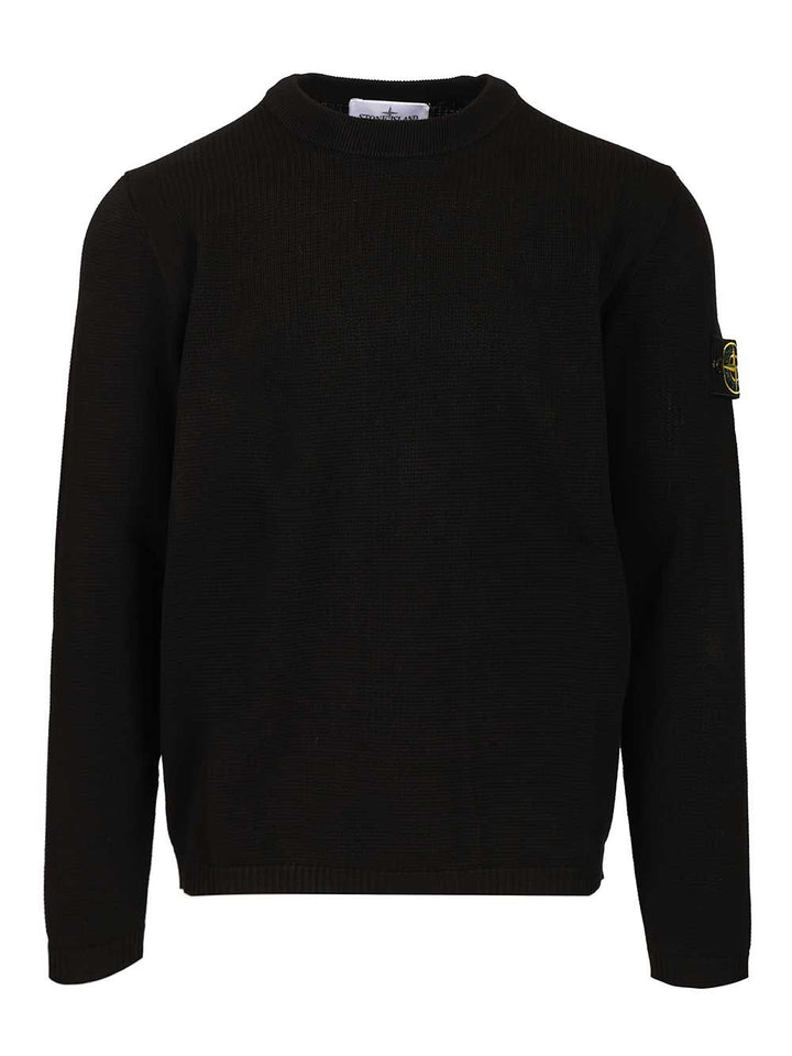 Stone Island Micro-Stitch Cotton Sweater Knitwear - Nero | f5ad10159c026381d19ab35285438e8e254f79c6