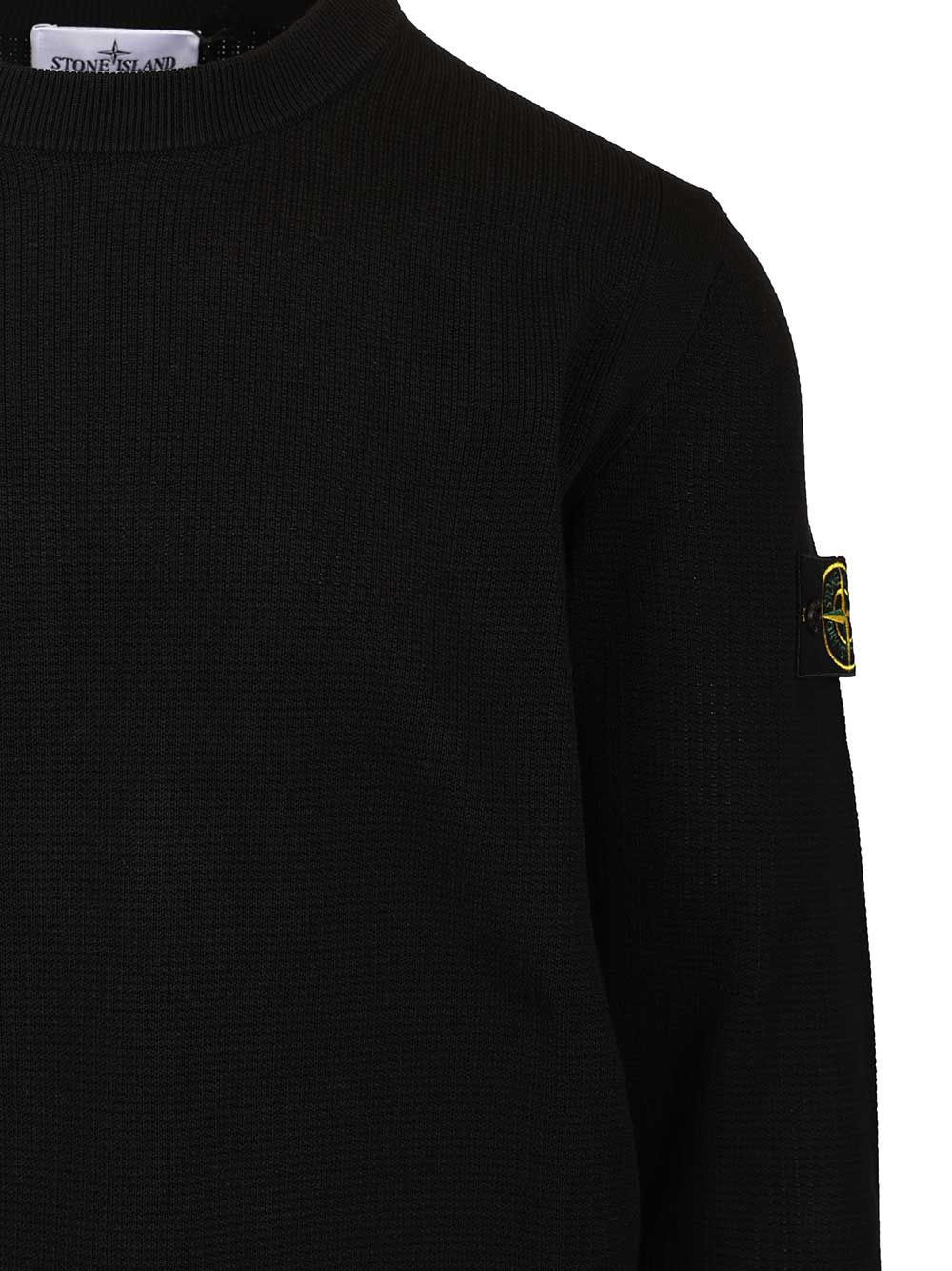 Stone Island Micro-Stitch Cotton Sweater Knitwear - Nero | 57600934c02fdb0e1ba938049493af68db706860