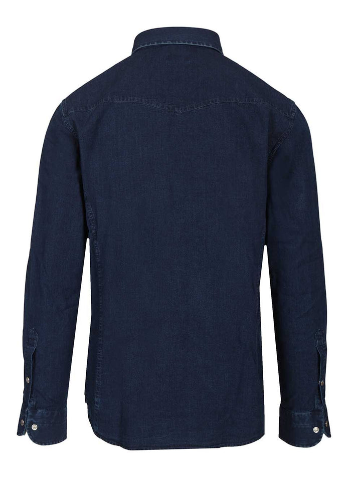 Tom Ford Denim Light Poplin Slim Fit Western Shirt Shirts - Blu | feedc18c040dff969bfa857b0ddbeb550f14f2ac