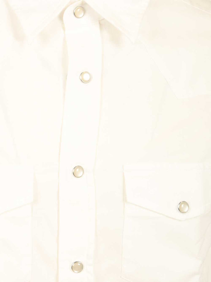 Tom Ford Light Western Twill Slim Fit Shirt Shirts - Bianco | 3f6fbcda7c1b2553fa68ee9a5fd4a485f20f7703