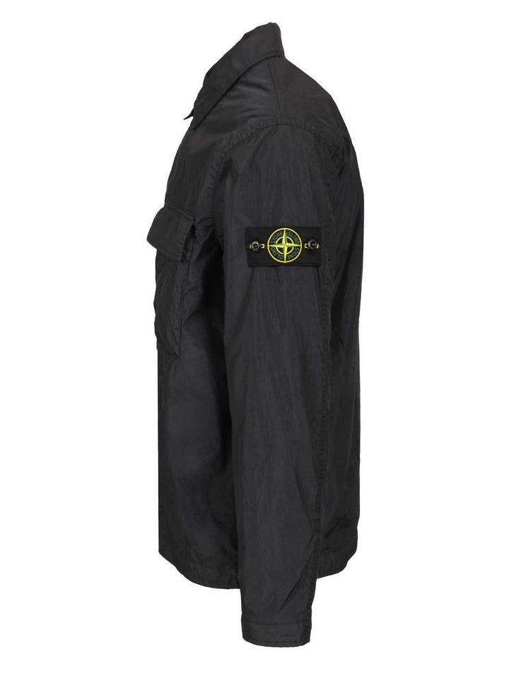 Stone Island Overshirt In Lightweight Recycled Nylon Reps Shirts - Blu | fb7dcd3a8f877c24978946233474d9a08af35aa6