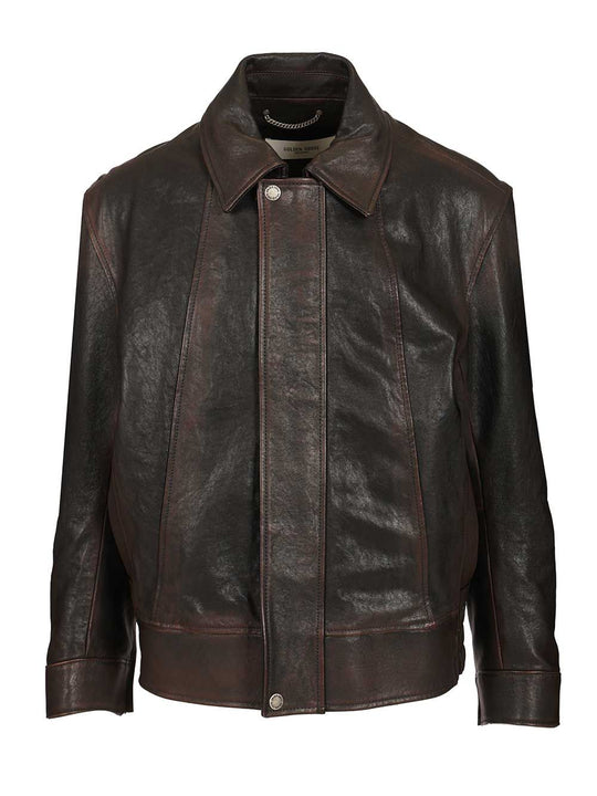 Journey M'S Bomber Jacket Prince Nappa Leather Giacche Blu