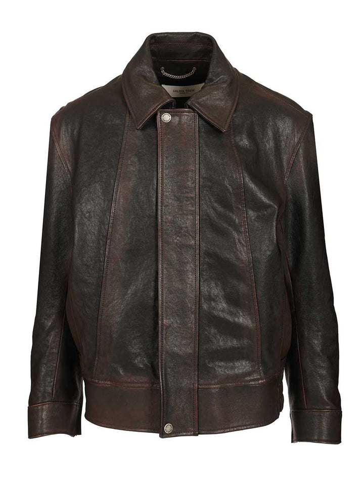 Golden Goose Deluxe Brand Nappa Bomber Jacket Giacche - Bordeaux | e0c94f58ee3ed783fe92b4c45bc747a96deab4d9