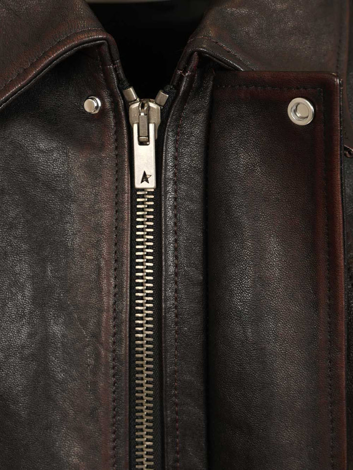 Golden Goose Deluxe Brand Journey M's Bomber Jacket Prince Nappa Leather Giacche - Blu | 7e7479b64383213cadde0cc41718e23936bc26d9