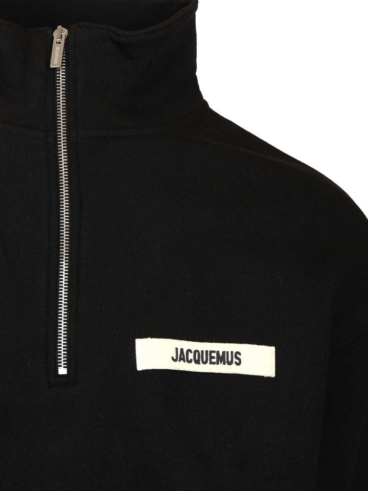 Jacquemus Half-Zip Cotton Sweatshirt Sweatshirts - Nero | b25eeea3ff21e706edbf1017d2c262942c33c55a