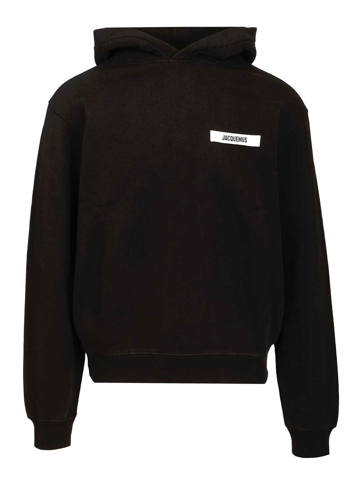 Jacquemus Le Hoodie Gros Grain Sweatshirts - Nero | a4cc83a34d04ca49762f578cbc43fdb13b80ec81