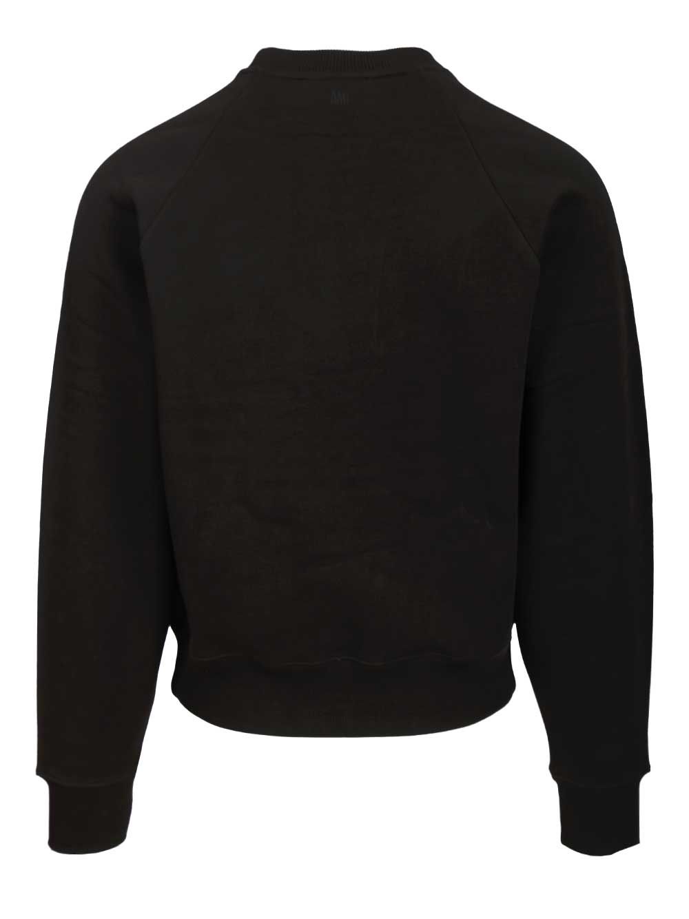 Ami Heavy Loopback Organic Cotton Fleece Sweatshirts - Nero | 35a8702cdebdeaa9223c7ae6d9f44e0f5989350d