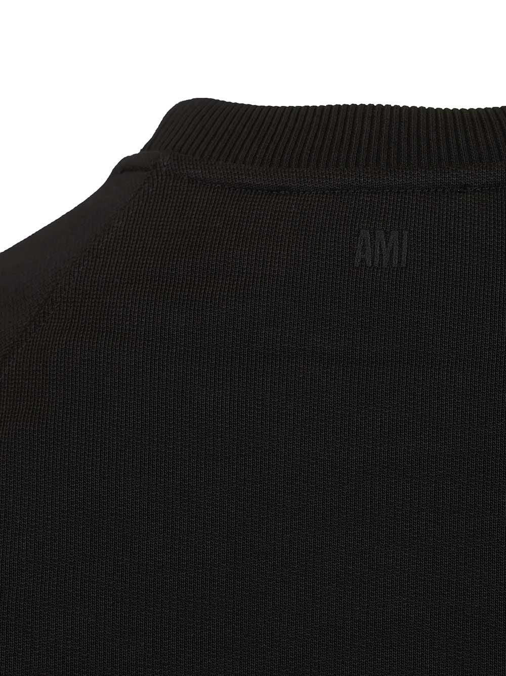 Ami Heavy Loopback Organic Cotton Fleece Sweatshirts - Nero | 257b0420502a2dd051f2ea0236b235825e1008f1