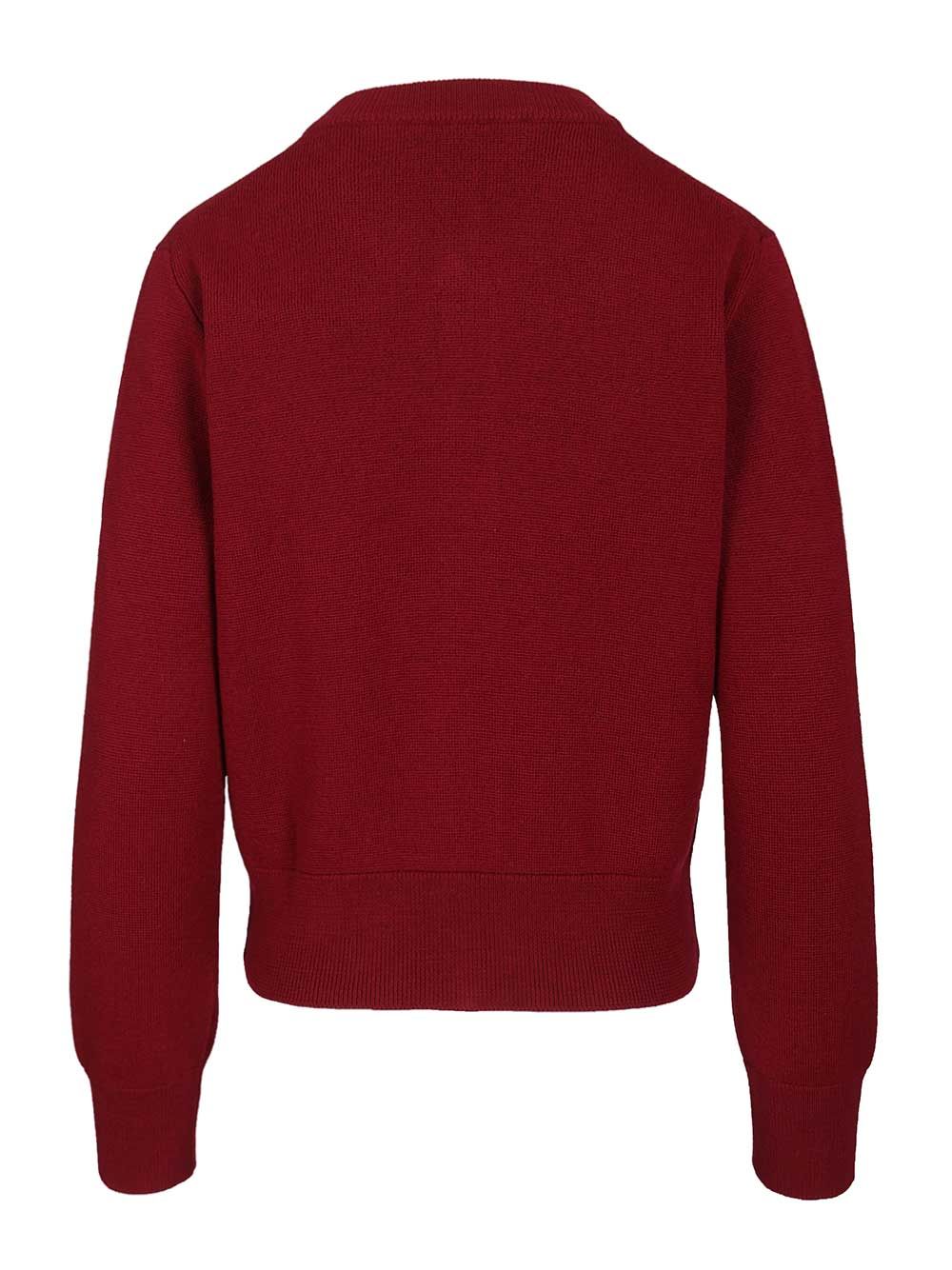 Ami Merino Wool Cardigan Knitwear - Rosso | 67a4d04811bd8475961e5924a5103eeba4aa8122