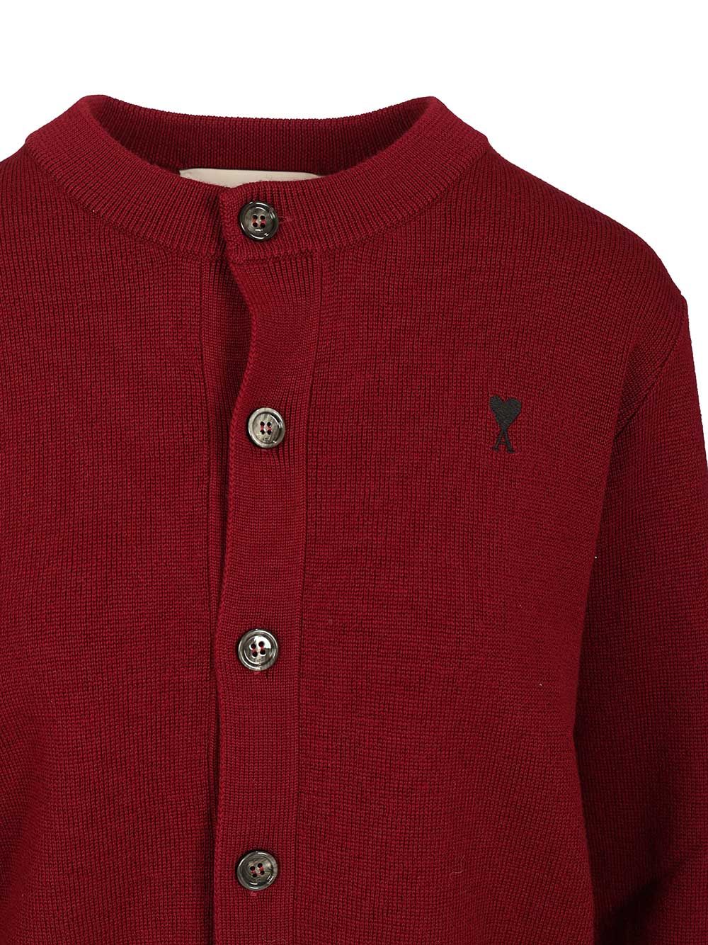Ami Merino Wool Cardigan Knitwear - Rosso | 59ab03cbab3a0a0a7870fce97d5e8c58c670c650