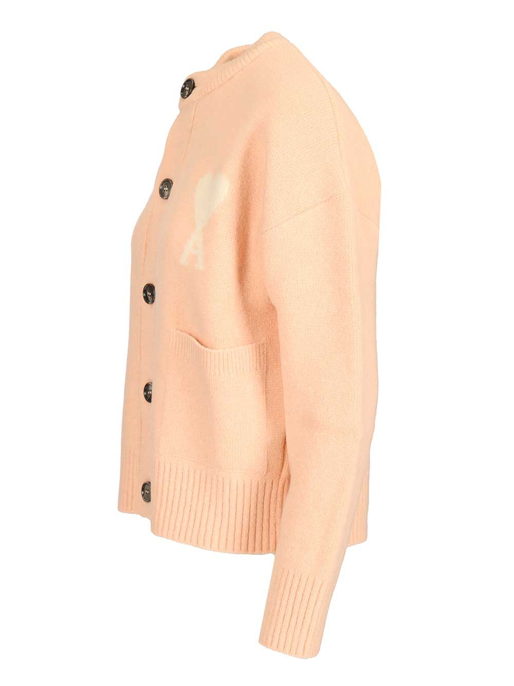 Ami Alpaca Cardigan Knitwear - Beige | d19ba2151474c443bb572f7e370dedac7d7d5d38