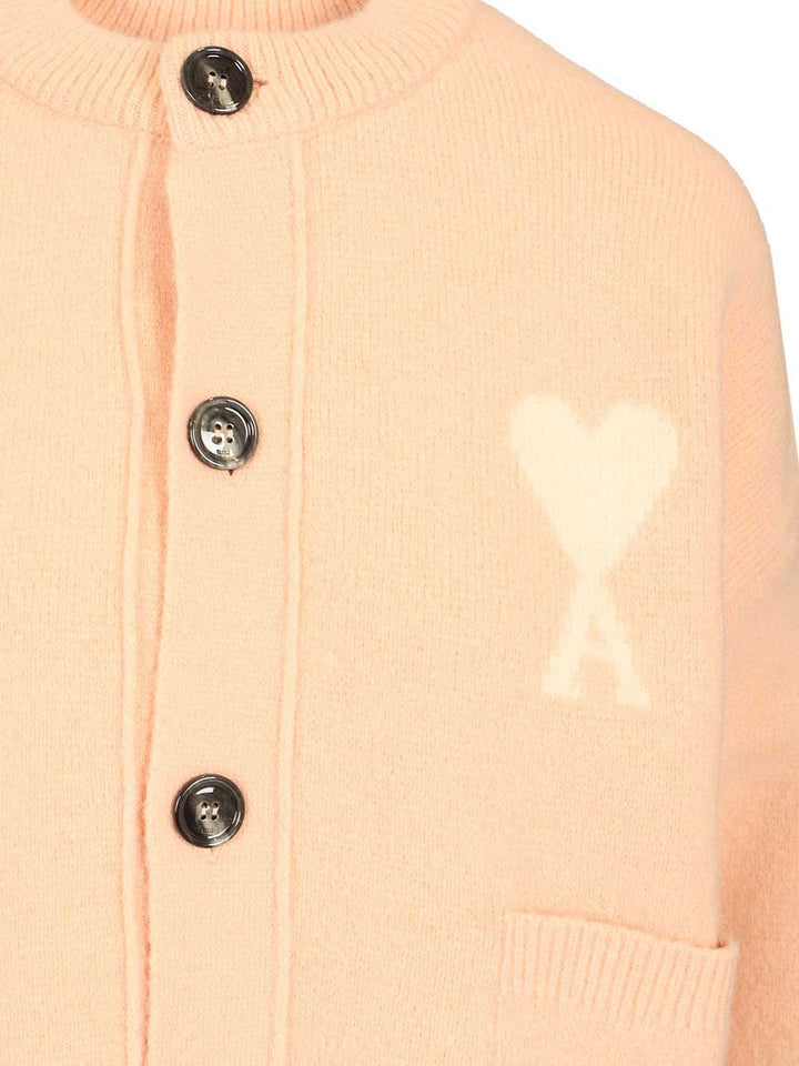 Ami Alpaca Cardigan Knitwear - Beige | b01fe162c5923bfce6ed9f9546af51213e21662a