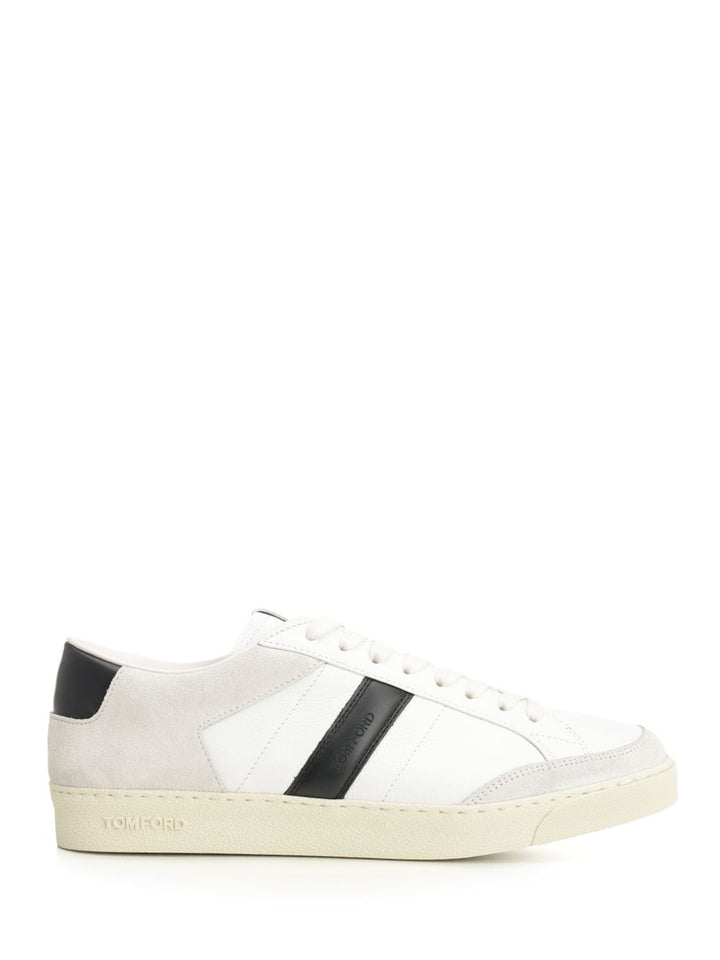 Tom Ford Suede + Grain Leather Low Top Sneakers - Bianco | 12a9c0be2f837ca0e984bf3113a40f7422c7c370