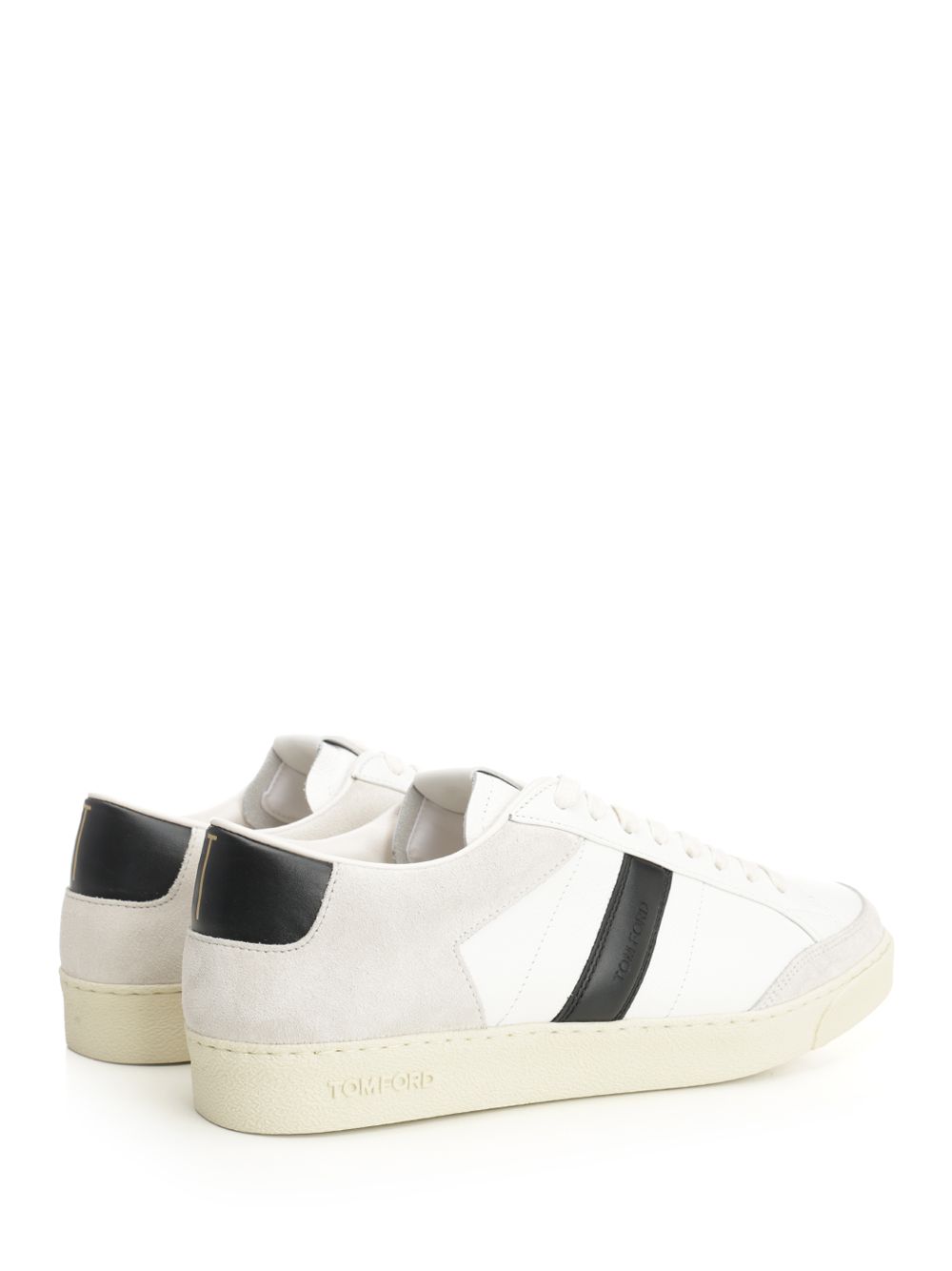 Tom Ford Suede + Grain Leather Low Top Sneakers - Bianco | 52b9e77ba0f3976b9daf9c5244aeb84d4c6516cf