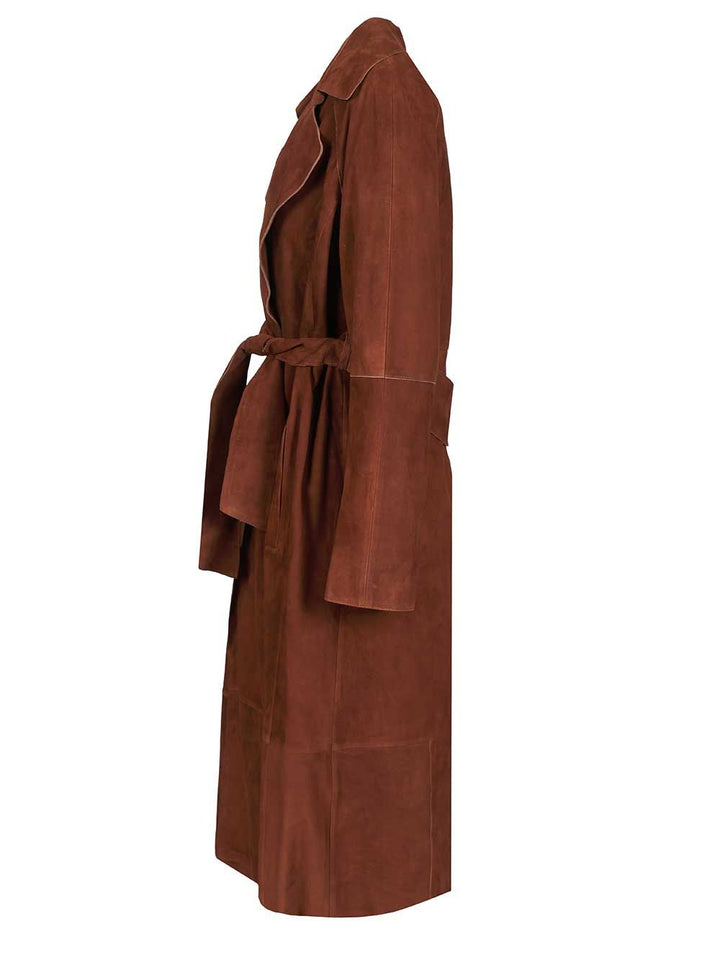 Arma Yava Lamb Suede Coats - Marrone | 73a685e293a1e7a4e86ca35edc54e0bad6bc181a