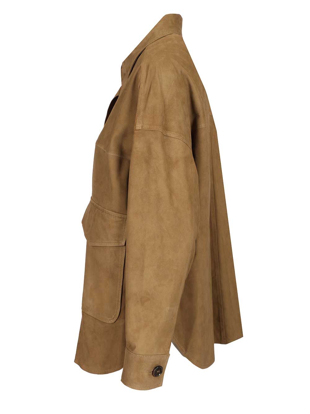 Arma Kaylee Lamb Suede Giacche - Verde | b58c5c8689fd1519a8d696da7fc83abf69447045