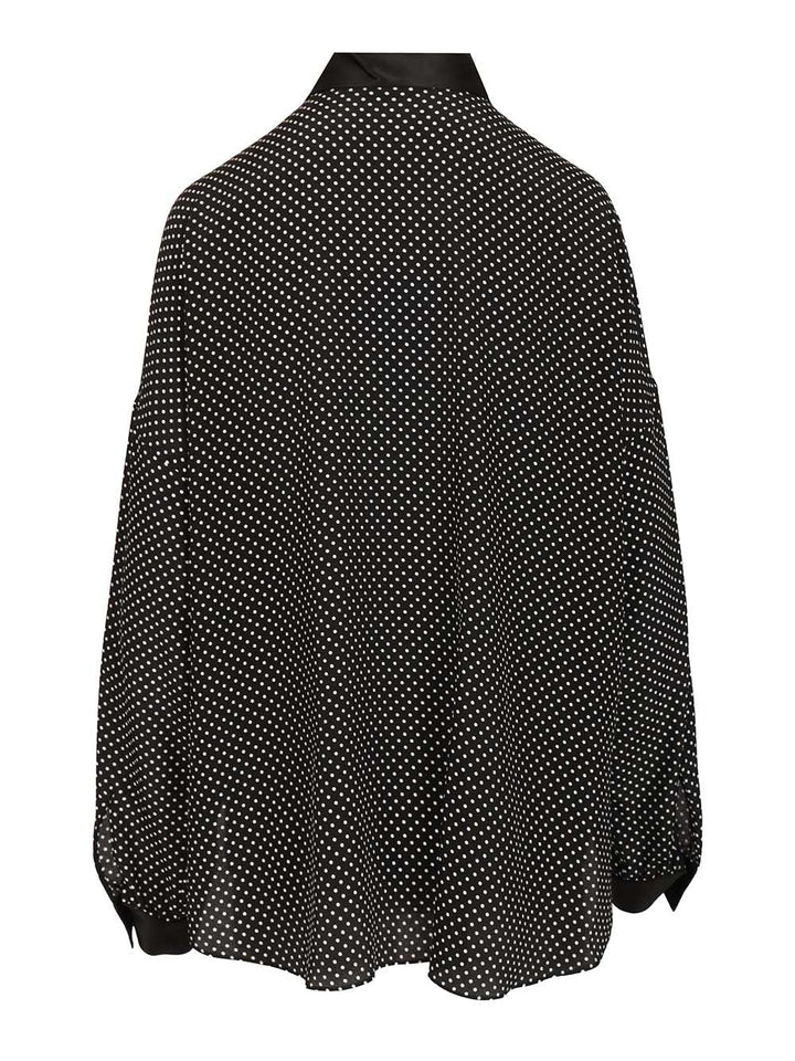 Tom Ford Polka Dot Silk Satin Blouse With Lavallière Collar Shirts - Nero | 86c432db87a1e1d6c01148d363eef62f3293f76e