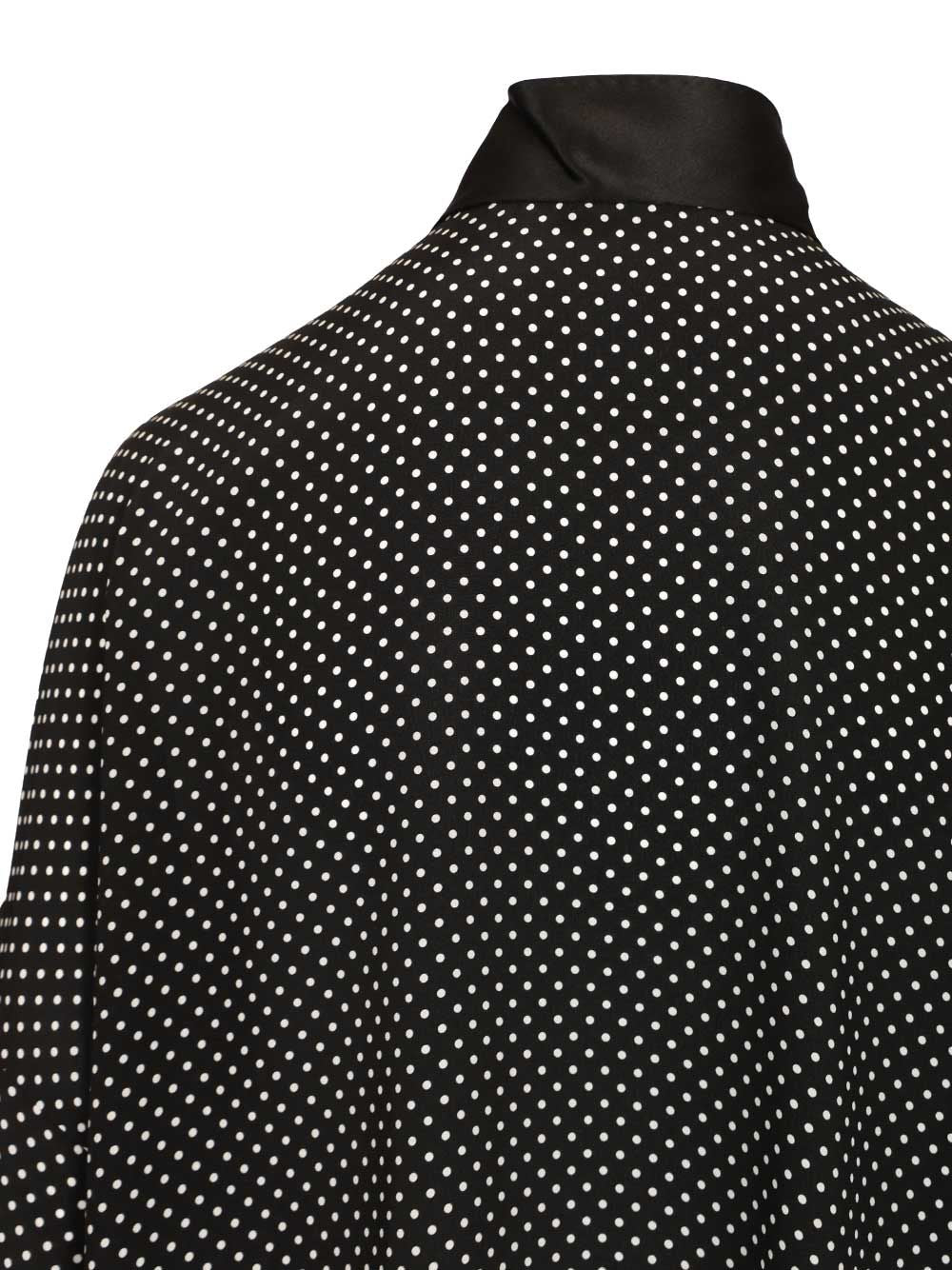 Tom Ford Polka Dot Silk Satin Blouse With Lavallière Collar Shirts - Nero | d1a6bdd1cfff223339abe94386979f0ded1dd5aa