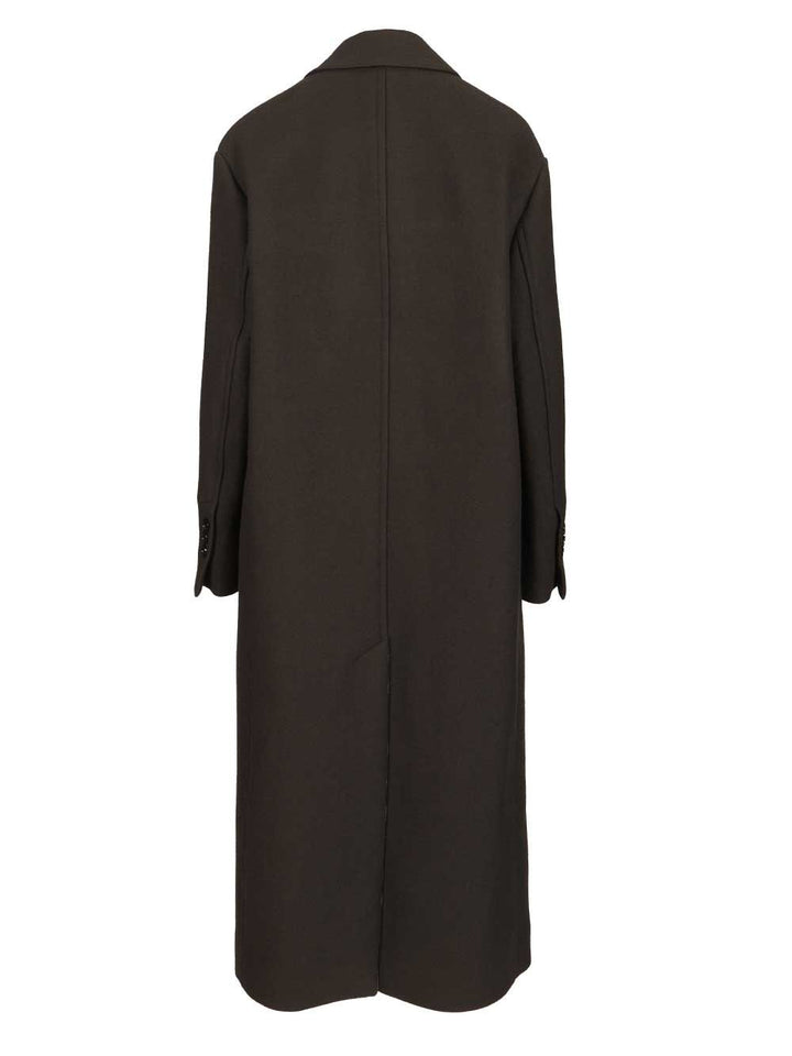 Ami Long Double-Breasted Coat Coats - Nero | 85174db1531411cf0ee18f058033ddd8ce60ecad