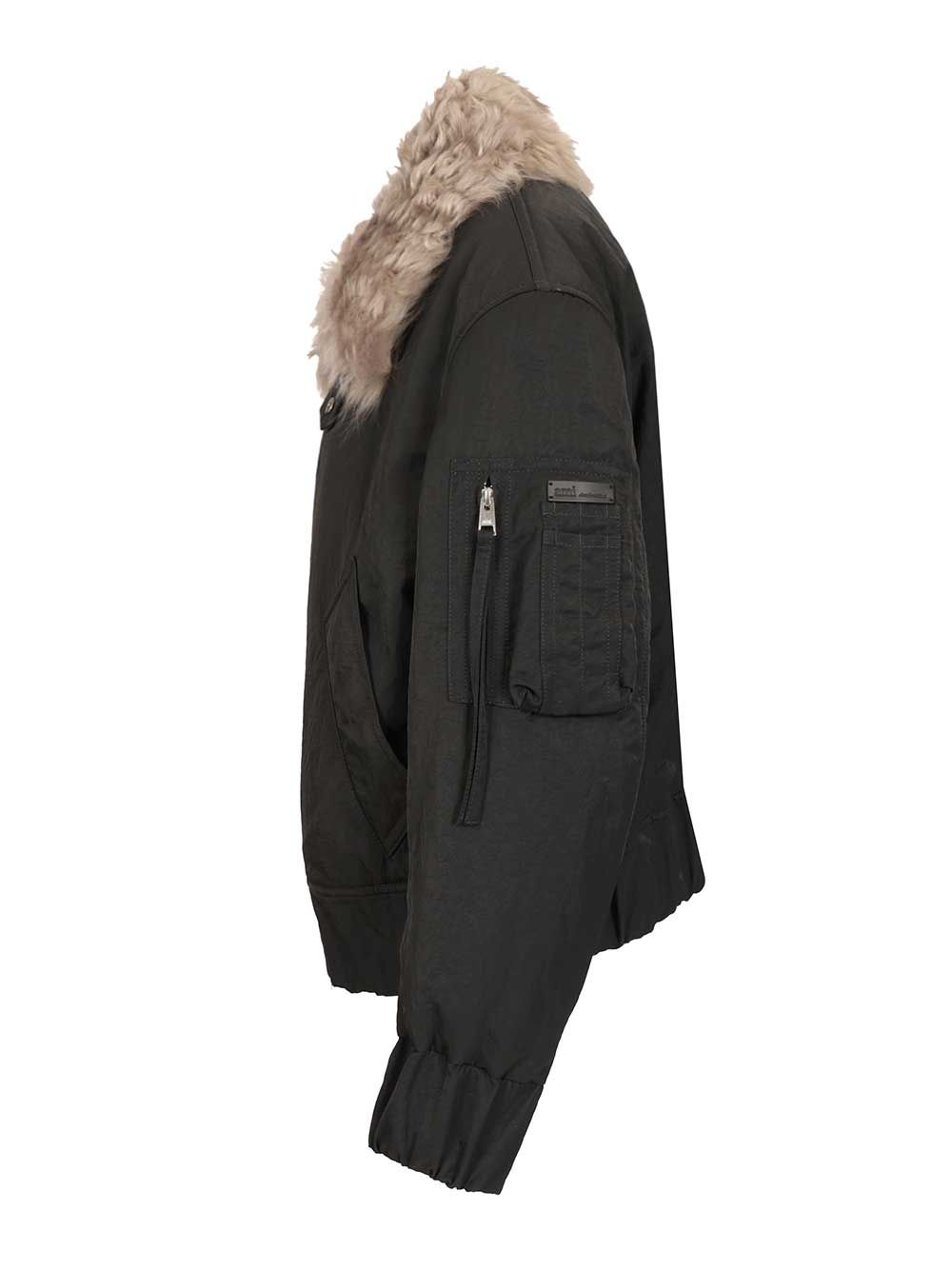 Ami Padded Bomber Jacket Giacche - Bianco | 20917096503fd6de8a7e4a3df83ab3b602749a86