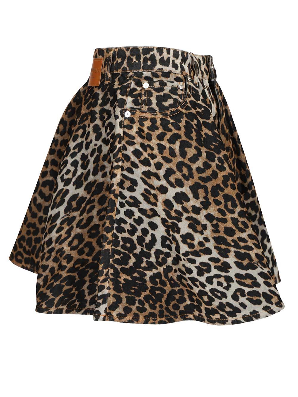 Ganni Leopard Print Miniskirt Gonne - Animalier | 690d7af88d98e3e5ffd446a4b1131ae278e994fc