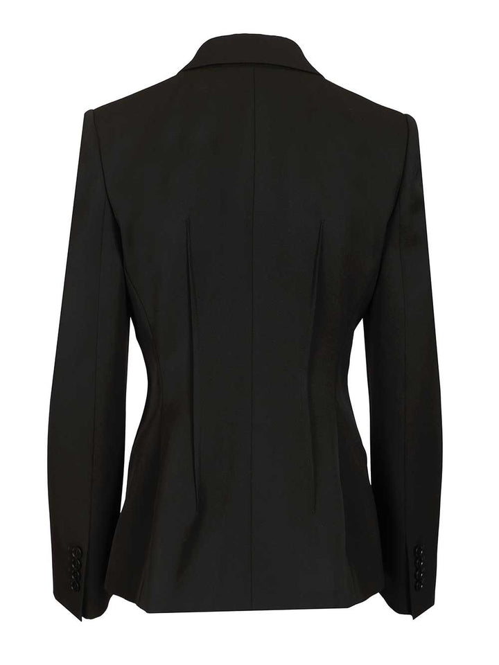 Mcqueen Single-Breasted Jacket With Chainmail-Style Embroidery Giacche - Nero | 5d1d28a8bd082957de61055d1081591d9fad06ee