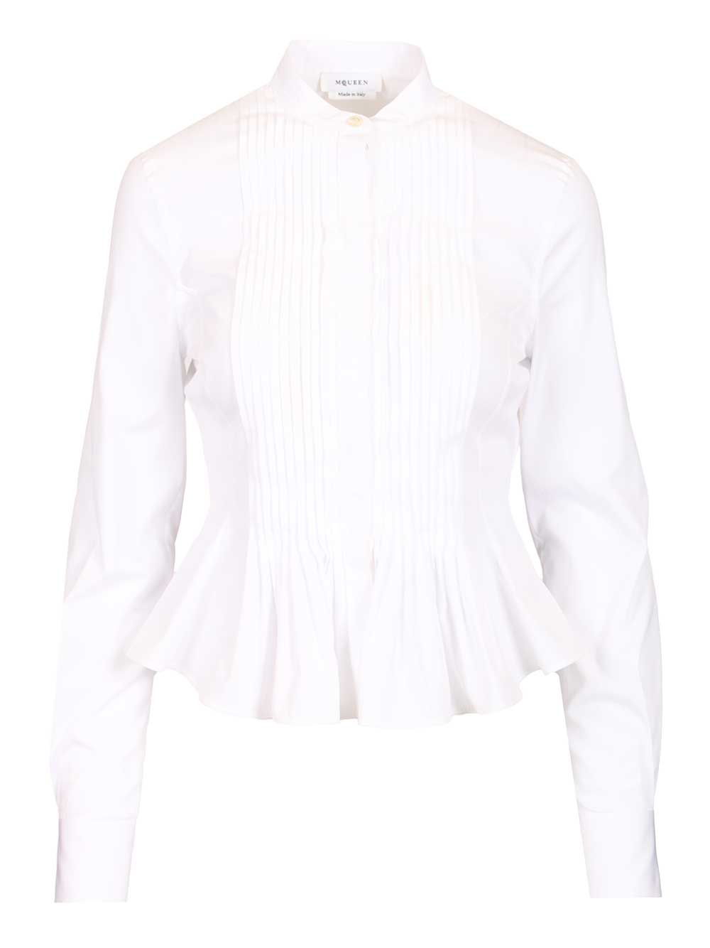 Mcqueen Dbl Layer Crop Shirt Shirts - Bianco | 6bb16a257379a30c521bce444aee2515944af8b4