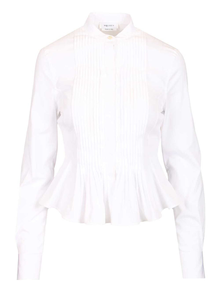 Mcqueen Dbl Layer Crop Shirt Shirts - Bianco | 6bb16a257379a30c521bce444aee2515944af8b4