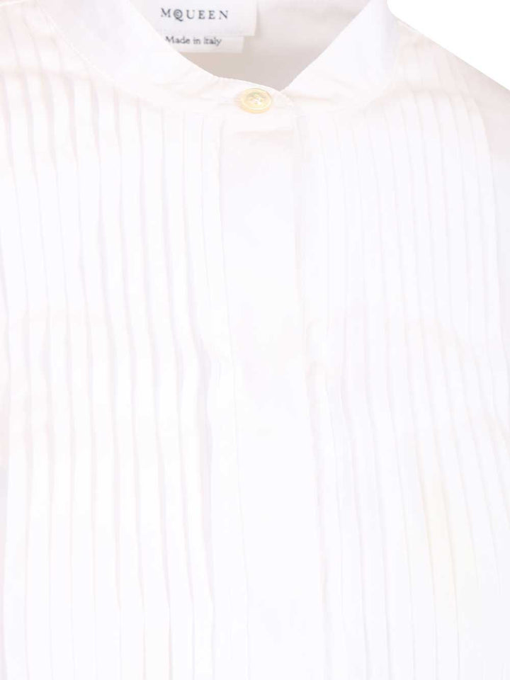 Mcqueen Dbl Layer Crop Shirt Shirts - Bianco | 2f25eb228c1c5511fd87e7d4558596c0552eccbf