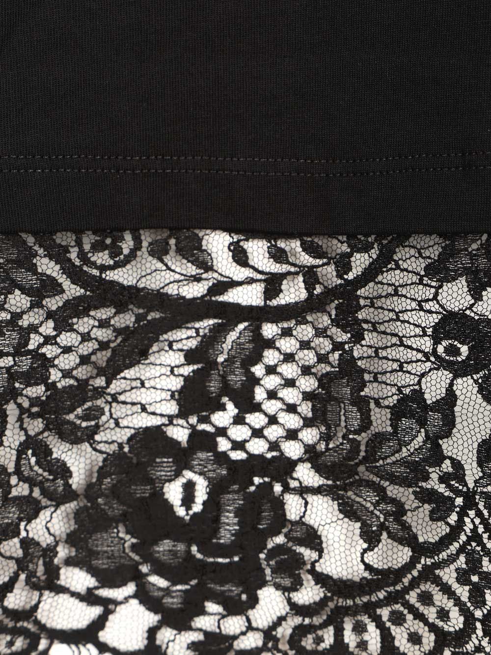 Mcqueen Cotton  With Lace T-Shirt - Nero | 16401b9135cee80aa9bd0a2cd31dc8dff05cc263