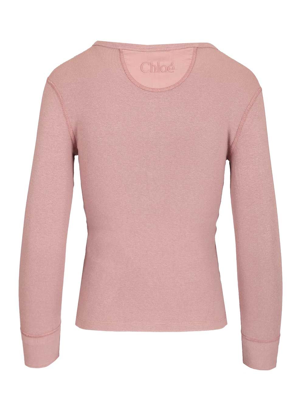 Chloe' Cotton Henley Shirt Knitwear - Rose | c9bebd6447a3f8da233264479e47e9c70e42c2c2