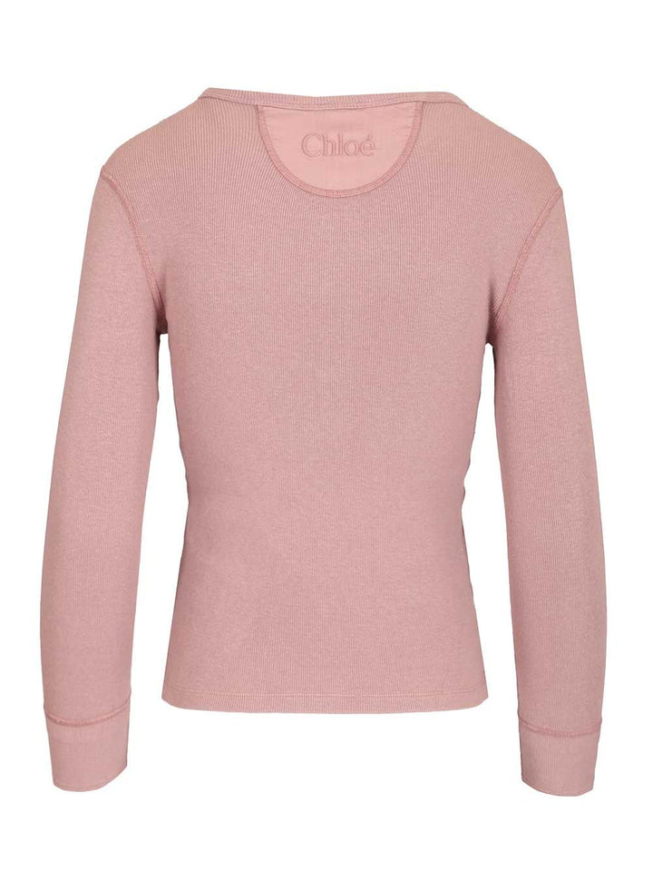 Chloe' Cotton Henley Shirt Knitwear - Rose | c9bebd6447a3f8da233264479e47e9c70e42c2c2