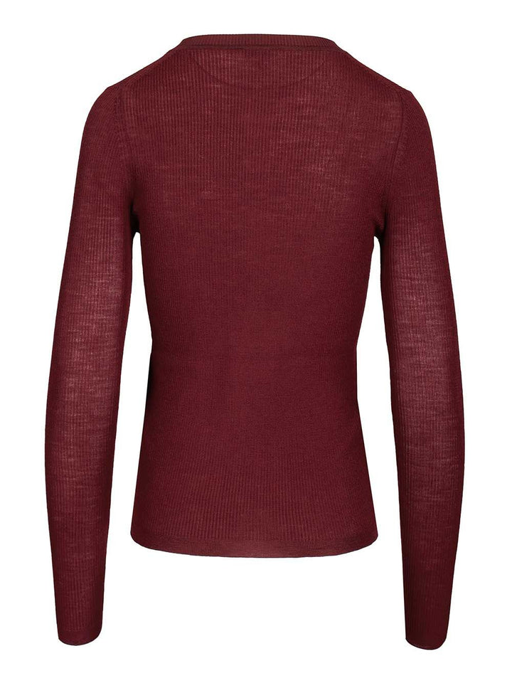 Chloe' Henley T-Shirt - Bordeaux | b170fcee133b6af030ab8ca3d0c229f9303c912d