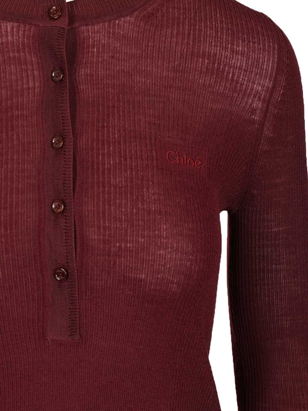 Chloe' Henley T-Shirt - Bordeaux | ddfbcedf41ef4b79336d0f76910662c66e4bf9df