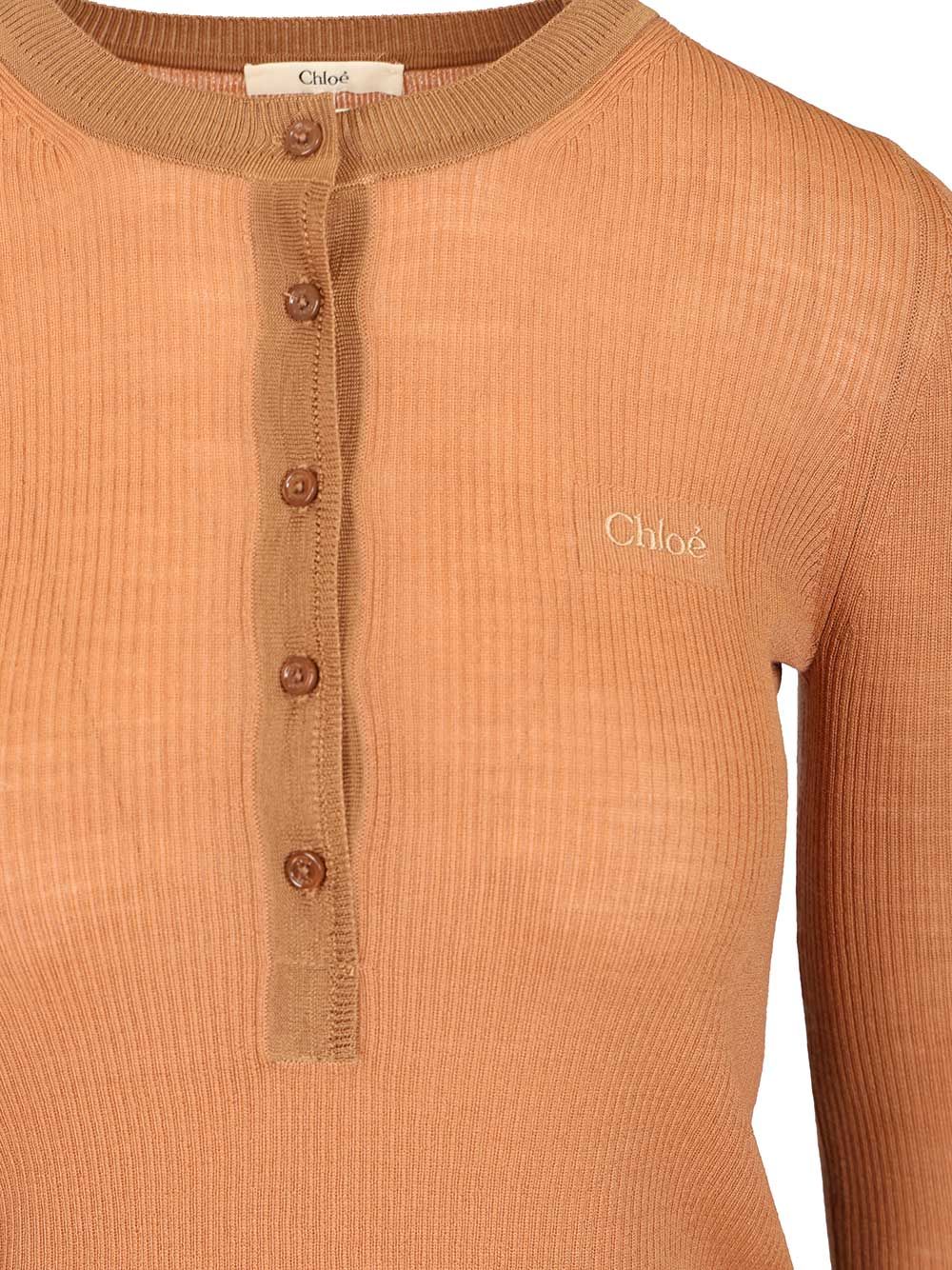 Chloe' Henley T-Shirt - Marrone | 09619a509eb63428ad066aff7a396be73b14b4a1
