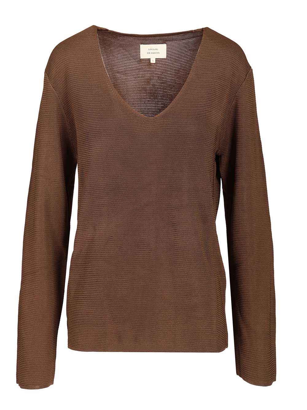 Loulou De Saison V-Neck Sweater Knitwear - Marrone | 5feba4ba9eb1bec86e77e0f61b8e4ead6b72875b