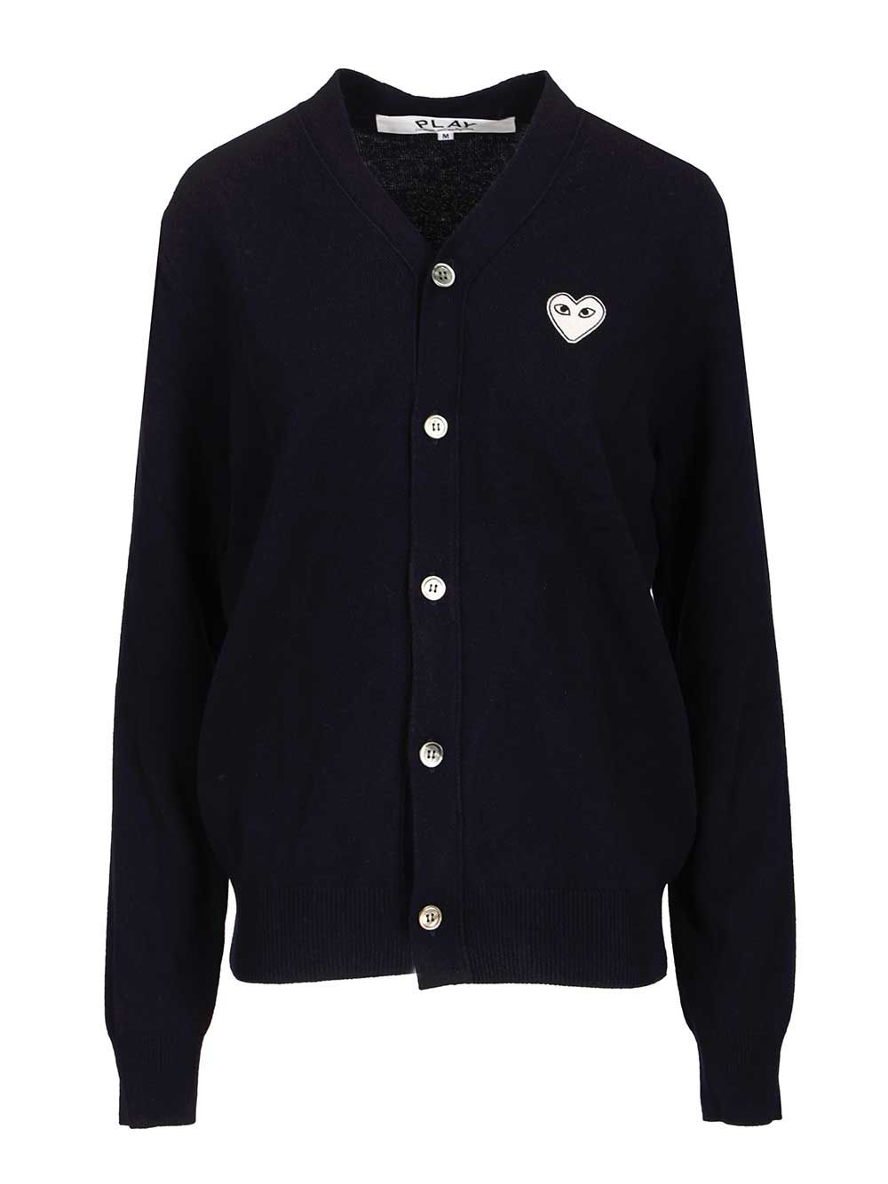 Comme Des Garcons Play Wool Cardigan Knitwear - Blu | c12404649c28e5a102c133fea3bc31d407b8b2b2